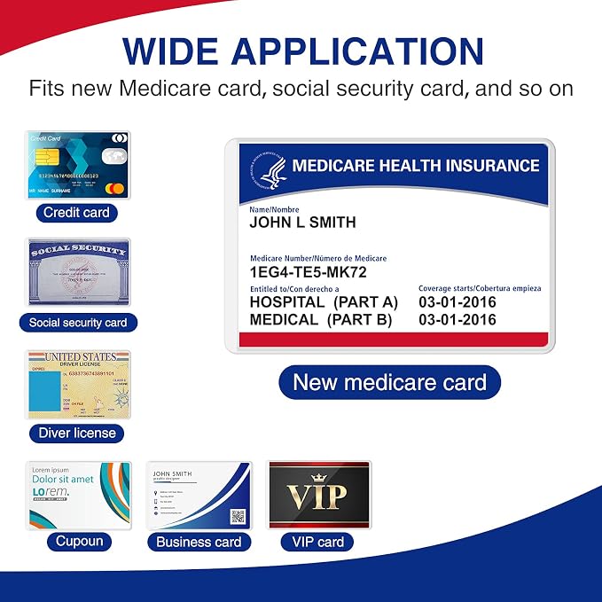 Fabmaker New Medicare Card Protector, 6 Pack Plastic Card Holder - Image 4