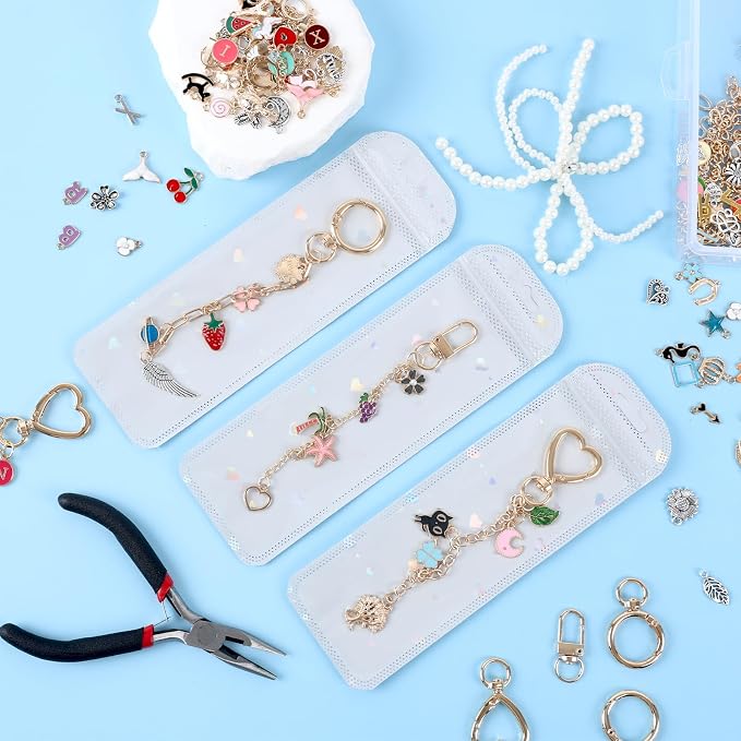 Himake 645Pcs Charms Lip Gloss Keychain Making Kit, DIY Bag Charm Kit - Image 3