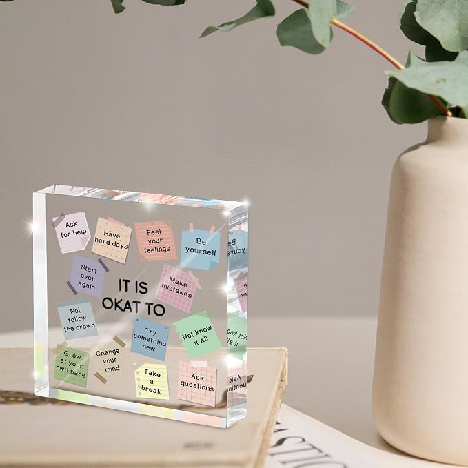 Note to Self Motivational Decor, "It's Okay..." Inspirational Desk Accessories - Image 4