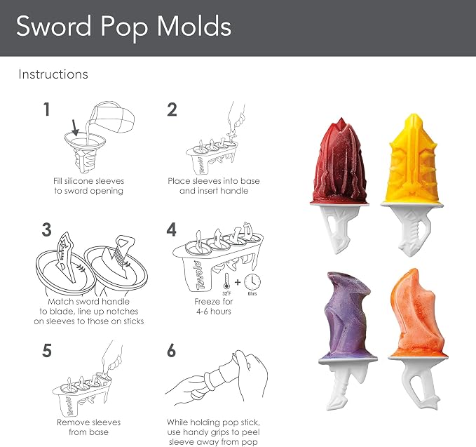 Tovolo, Freezer Pop Molds Sword Set of 4 - Image 4