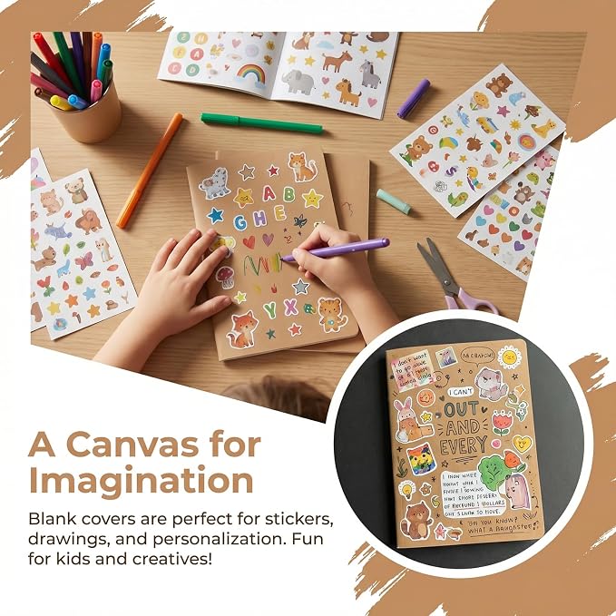 Nicunom 30 Pack A5 Kraft Notebooks, Bulk Blank Journals - Image 6