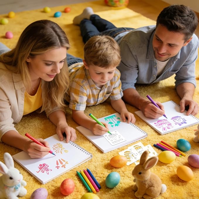 72 PCS 3x3 Inch Easter Stencils - Image 7