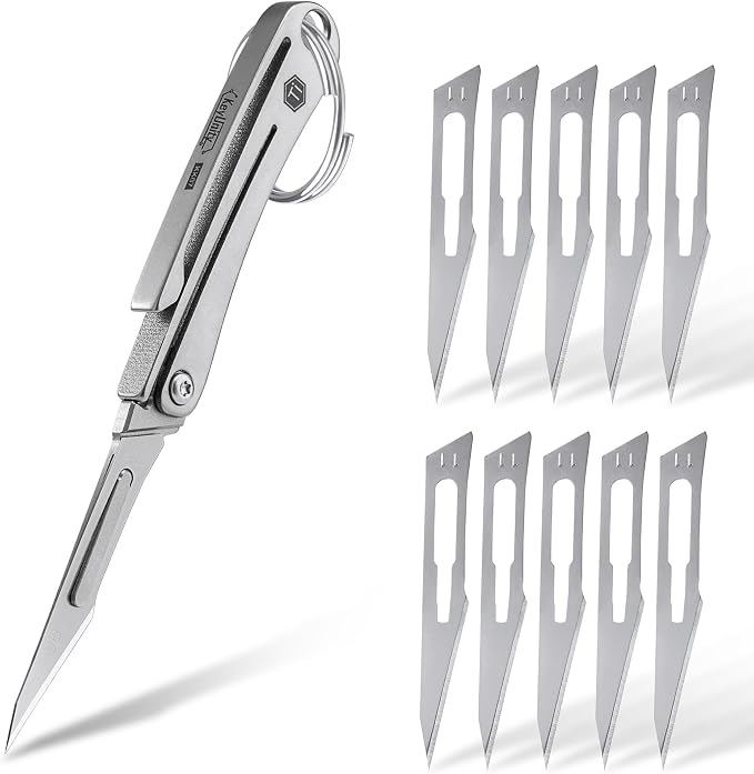 KeyUnity KK07 Precision Craft Utility Blade Titanium Handle Mini Cutting Tool by KeyUnity