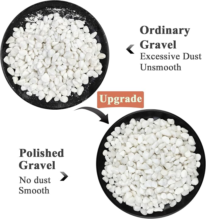 FANTIAN 10 lbs White Pebbles for Indoor Plants, 3/8 Inch Decorative White - Image 3