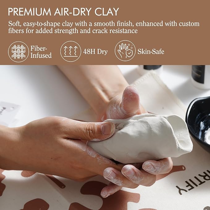 ARTIFY Air Dry Clay Kit for Adults, DIY Pottery Craft Airdry Tool Kit at Home - Image 4