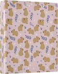 Cute Capybara Round Ring Binders 1.5 Inch Flowers Strawberry Doodle Pattern 3 by Wamika