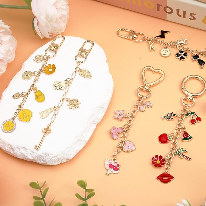 AUGSUN 439Pcs Charm Keychain Making Kit, Including 162 Charms 30 Keychain Clips - Image 7