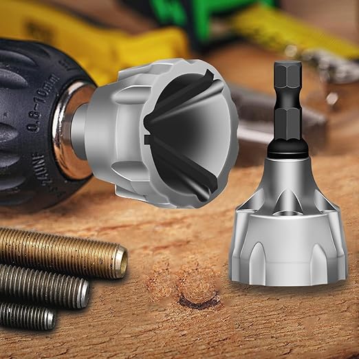 Deburring External Chamfer Tool, HSS Hex Shank Remove Burr Tools with Carbide Blades, Deburring Tool for Metal Bolt in 1/8" to 3/4" (3~19mm) Diameter