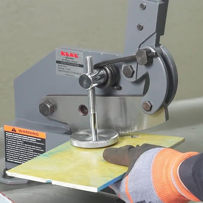 KAKA INDUSTRIAL Sheet Metal Cutter 8-Inch | 0.51 inch Round Bar Capacity | HS-8 Manual Plate Shear Bench-Mounted for Steel Plates and Bars