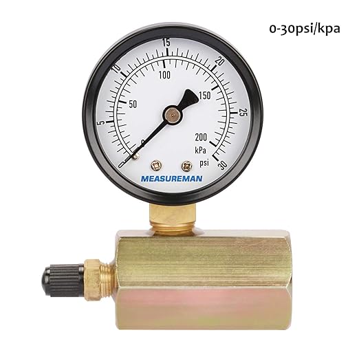 MEASUREMAN 2" Steel Gas Pressure Test Gauge Assembly, 3/4" FNPT Connection, 0-30 psi/kpa, +/-3-2-3% Accuracy