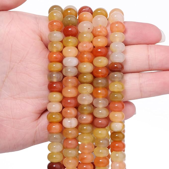 Songxi 5x8mm Natural Golden Silk Jade Beads, Gemstone by SongXi
