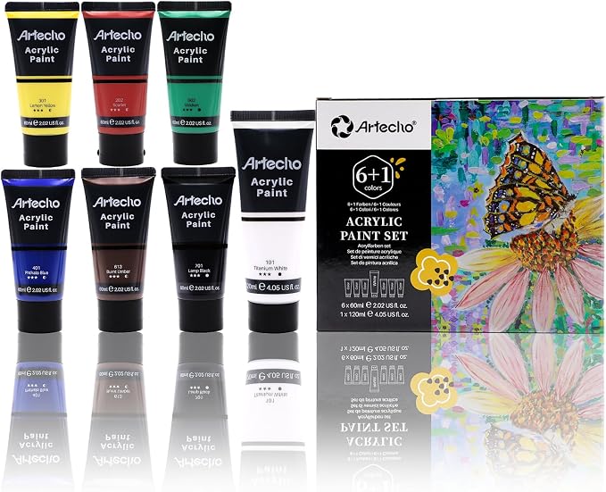 Artecho Acrylic Paint Set, 7 Primary Colors by Artecho