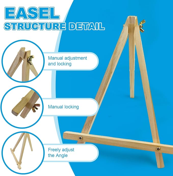 6 Pack 9 Inch Wood Easels, Table Top Easels - Image 3