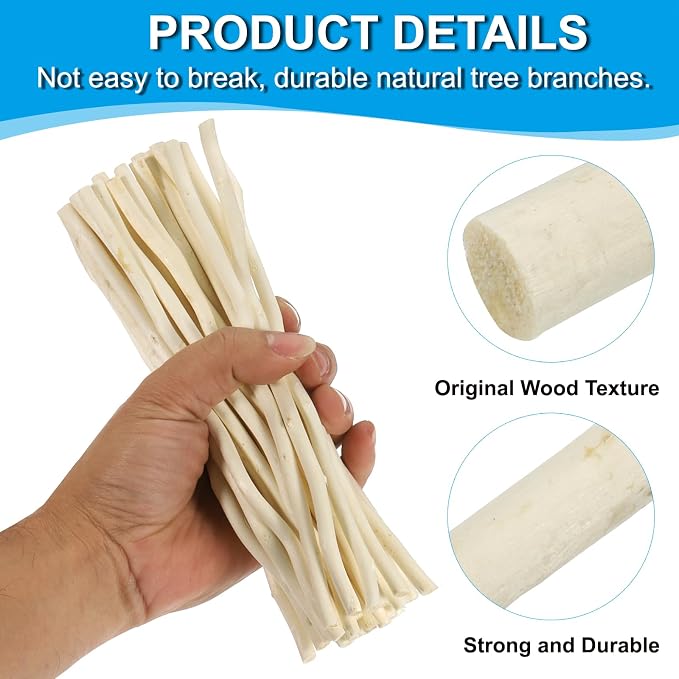 PATIKIL 50 Pcs / 2 Size Wood Log Sticks, 0.2-0.5inch in Diameter Natural - Image 3