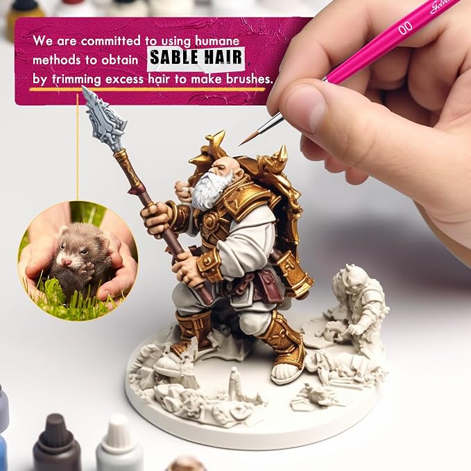 Kolinsky Sable Brushes, Fine Detail Paint Brushes - Image 2