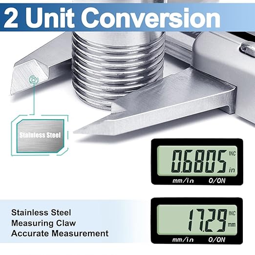 Kynup Digital Caliper, Calipers Measuring Tool with IP67 Waterproof, Extreme Accuracy, Stainless Steel Design, Auto Power Off, Switch from Inch Metric (6Inch/150MM)