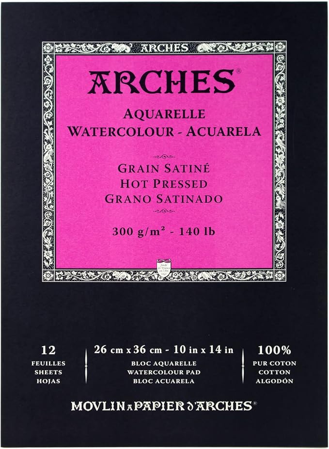 Arches Watercolor Pad 10x14 Inches 140lb/300gsm Hot Press by ARCHES