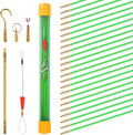 32.5FT Fiberglass Running Electrical Wire Cable Glow Rods Wire Pulling, Fish Tape Set with Accessories, Green
