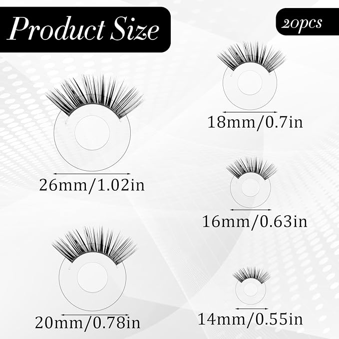 20Pcs Safety Doll Eyelashes, 5 Sizes Eye Lashes - Image 2