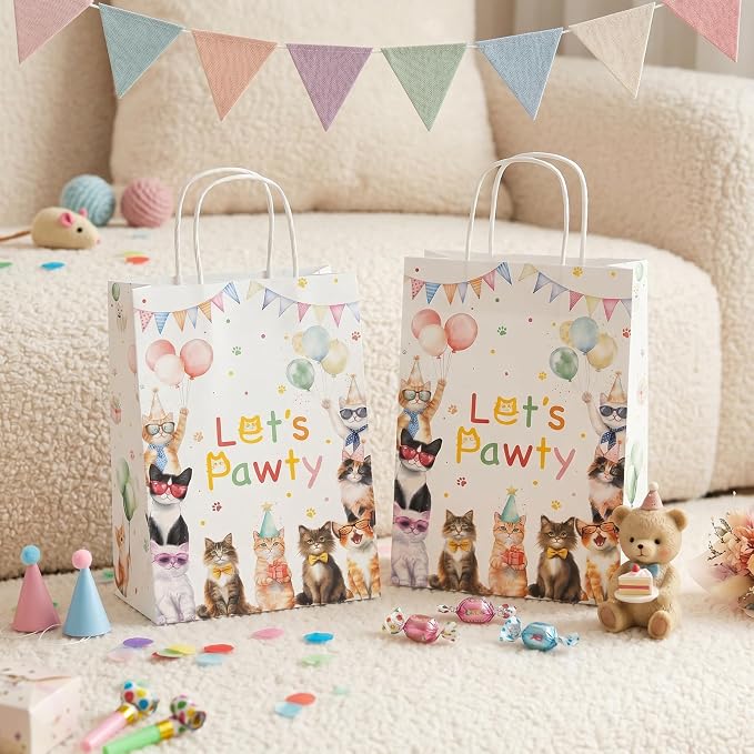 24 Pack Cat Party Favor Bags, Cat Gift Bags - Image 5