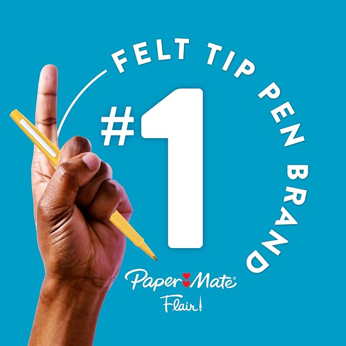 Paper Mate Flair Felt Tip Pens, Medium Point, Back to School, Teacher Supplies - Image 5