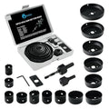 Hole Saw Set, 19Pcs Hole Saw Kit with General Purpose 3/4" to 5"(19-127mm) Saw Blades, Mandrels, Drill Bits, Installation Plate, Hex Key with Storage Case, Idear for Wood, Plywood, PVC Board