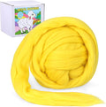 QMNNMA Wool Roving Bulk, 14.1oz Needle Felting Wool-Yellow | Super Wool Chunky by Qmnnma