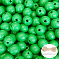 300Pcs Green Wooden Beads for Crafts, Natural Round Loose Beads Small Wood by SMANTA