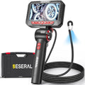 Articulating Borescope Camera - JESERAL 5" HD 1080P Inspection Camera Screen with 6 Led Light, Endoscope with 6.2mm Len IP67 Waterproof Probe, 3X Zoom Borescope with Semi-Rigid 5FT Cable for Mechanic