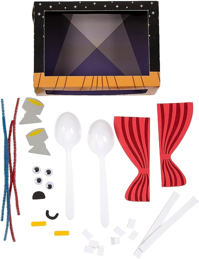 Fun Express Puppet Show Spoon Craft Kit, Makes 12 - Image 2