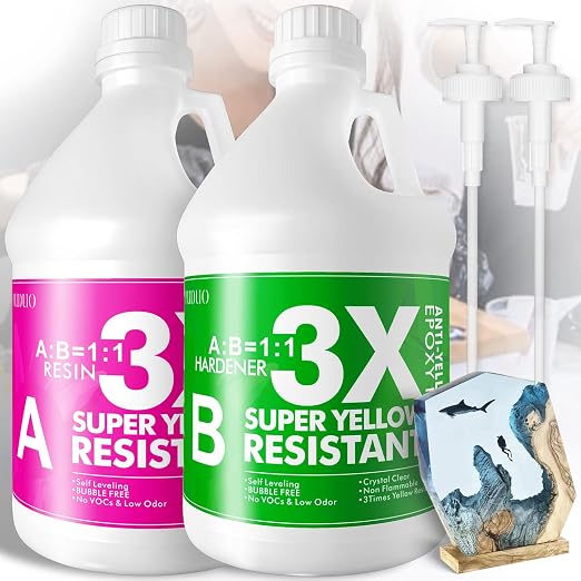 Puduo Crystal Clear Epoxy Resin 1 Gallon Kit by PUDUOResinWorld