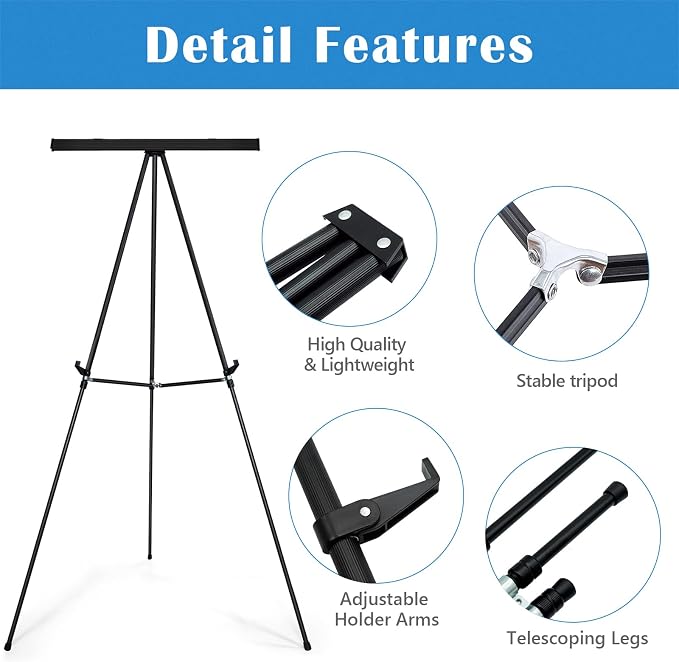 Falling in Art Aluminum Flip Chart Display Easel Stand - Image 4