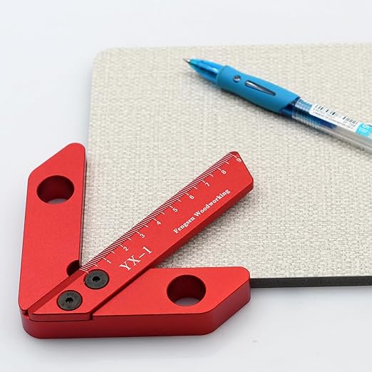 Center Measuring Tool, Center Finder, Line Gauge Center Finder, 45/90 Degree Right Angle Line Gauge Carpenter Ruler,Aluminum Alloy Woodworking Center Scribe Square Center Scribe 90mm(Small Size)