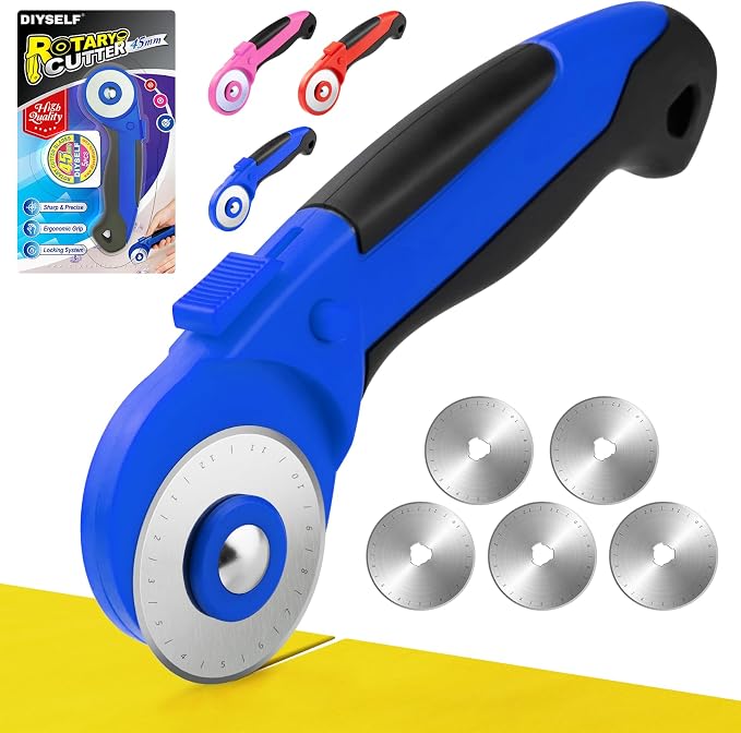 DIYSELF 45mm Rotary Cutter for Fabric, Fabric Cutter Rotary Tool by DIYSELF