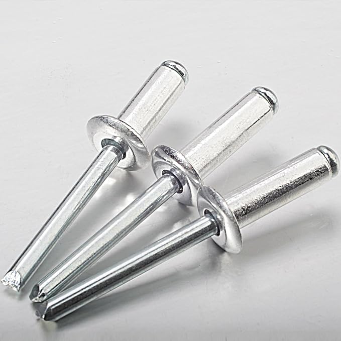 Linkup 100pcs pack 3/16" x 1" Pop blind Rivets, 4.8mm x 25mm pop rivets,Aluminum Body Steel Mandrel Rivets (Sliver),Dome Head aluminum rivets