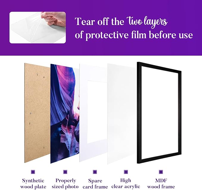 TWING 12x16 Frame 3 Pack, Large Wall Gallery Poster Frames, 12x16 picture frame - Image 3