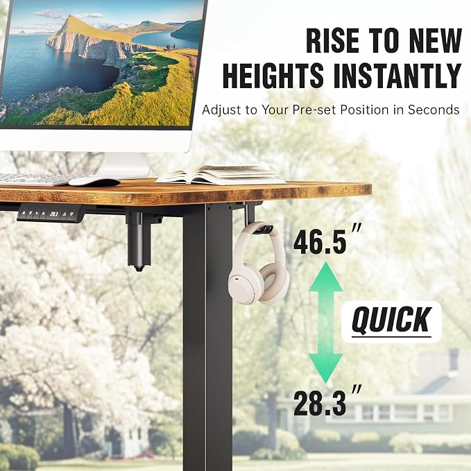 Veken 47.2 Inch Large Electric Standing Desk, Gaming Table, Suit students - Image 9