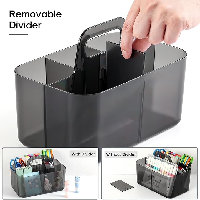 Multiuse Caddy Organizer with Handle, Portable Plastic Tote Bin - Image 6