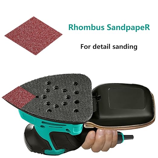 120pcs Mouse Sander Sandpaper, Detail Sander Sandpaper Sanding Sheets, Mouse Sander Pads Sanding Paper 60 120 180 240 Grit for Detail Sander, Finger Sander -FBD12