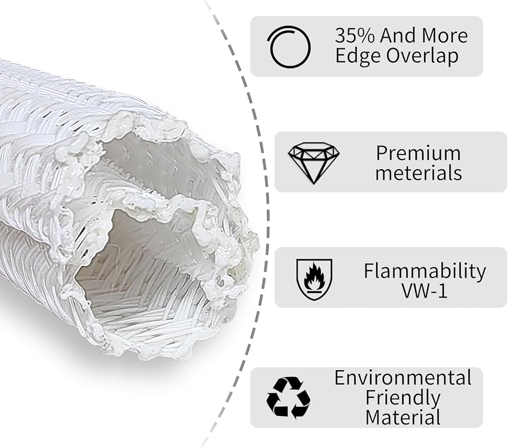 Cable Management Split Wire Loom Sleeve - Cord Hider & Protector for Desk, Pet Chew Proof, Wire Cover Organizer, Flexible Tube for Wires and Cables (3/16 Inch 25FT, White)