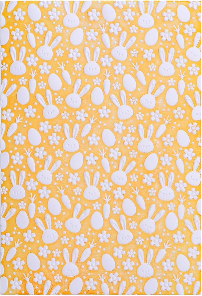 3D Embossing Folder Bunny Rabbits Easter Plastic Embossing Texture Fades by CYFUNDESIGN