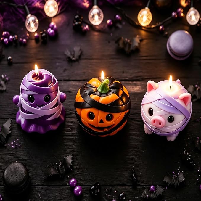 3Pcs 3D Halloween Silicone Molds Pumpkin Ghost Pig - Image 6