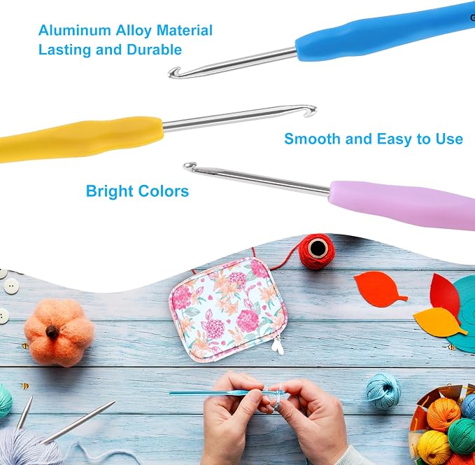 Vodiye 21 Sizes Ergonomic Crochet Hooks Set 0.5–10.0mm - Image 3
