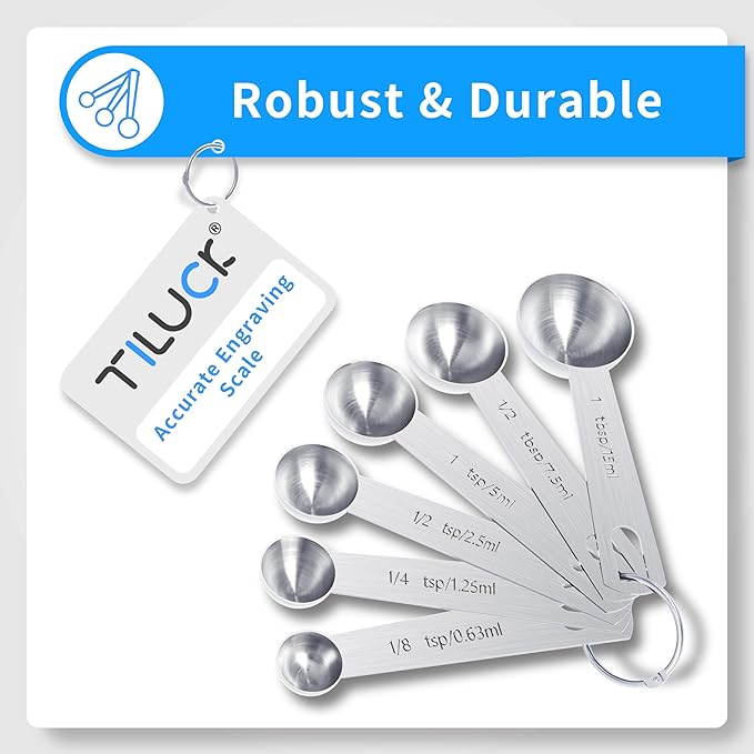 TILUCK Stainless Steel Measuring Cups & Spoons Set, Cups and Spoons, Kitchen - Image 4