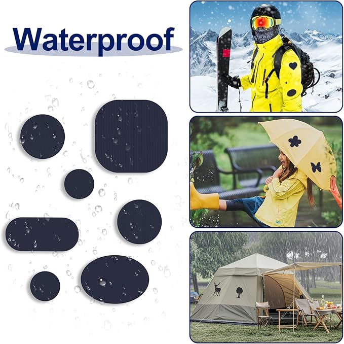 45PCS Nylon Repair Patch Self-Adhesive Pre-Cut Fabric Patch Down Jacket Repair Patches for Puffer Jackets Tenacious Tape Polyester Waterproof Lightweight Tent Repair Patch for Clothes Bag (Navy)