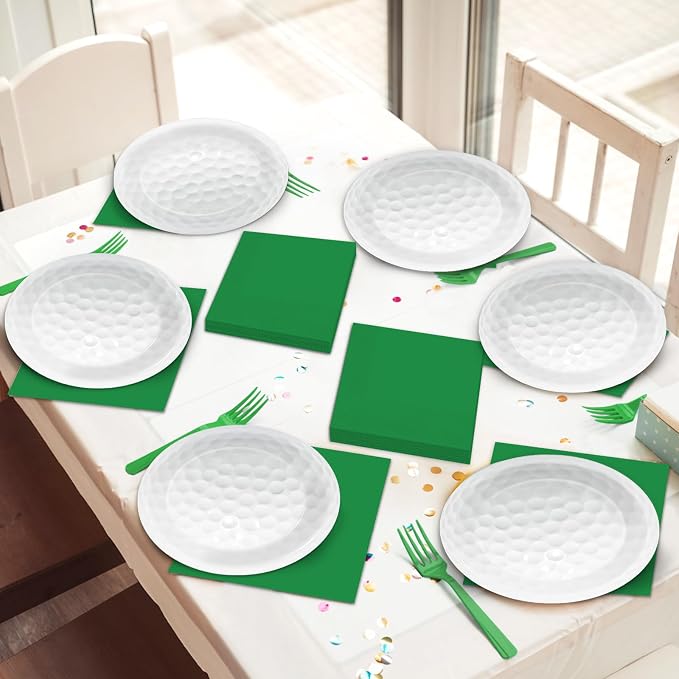 Qyeahkj 100 Pcs Golf Party Supplies Plates and Napkins Set Golf Birthday - Image 5