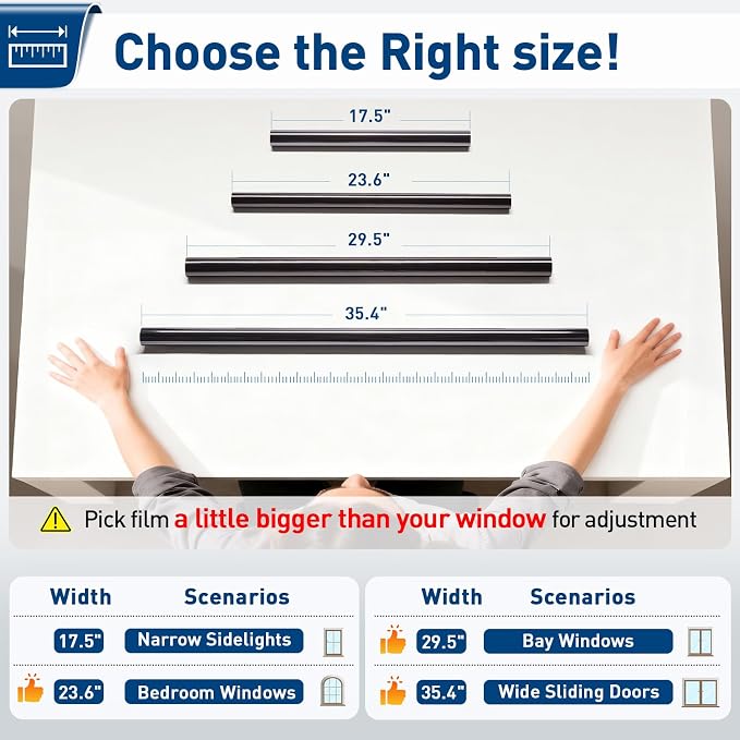 Coavas Window Privacy Film Daytime See Out Not in, 100% UV Blocking Heat - Image 8