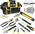 HolaKit House Tool Kit, 64-Piece Home Tool Set with 18-Pocket Tool Bag and Shoulder Strap, Hammer, Pliers, Adjustable Wrench, Precision Screwdrivers, etc, Ideal for DIY Projects, Quick Repairs