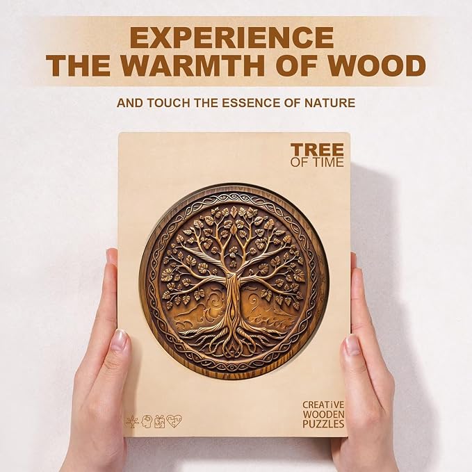 Tree of Time Puzzles Adults Gifts Wooden 100 Pieces 8.5 * 8.5in - Image 8