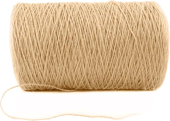 1.5mm x 1000 Feet Natural Jute Rope, Twine for Gardening Tomato Climbing Plant Tie Floristry Crafts Gift Wrapping Packing Decor